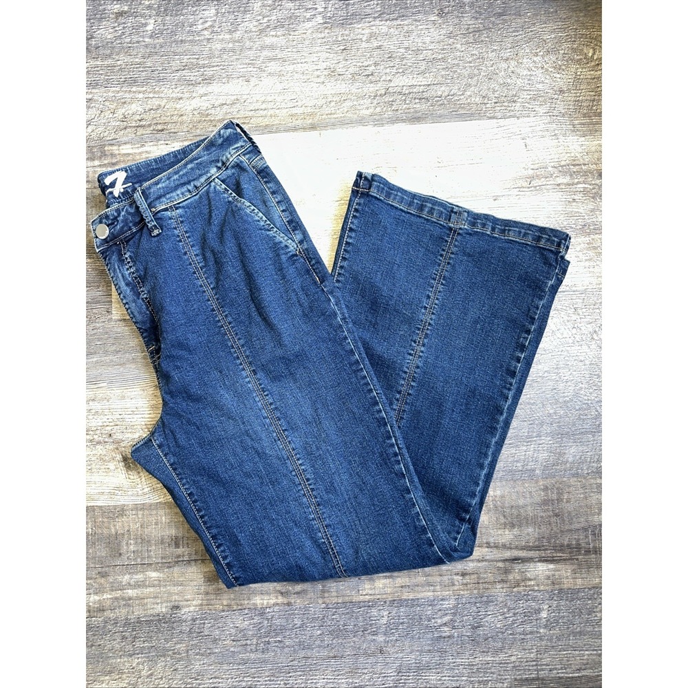 Seven7 For All Mankind Wide Leg Jean Seam Detail Plus Size 16